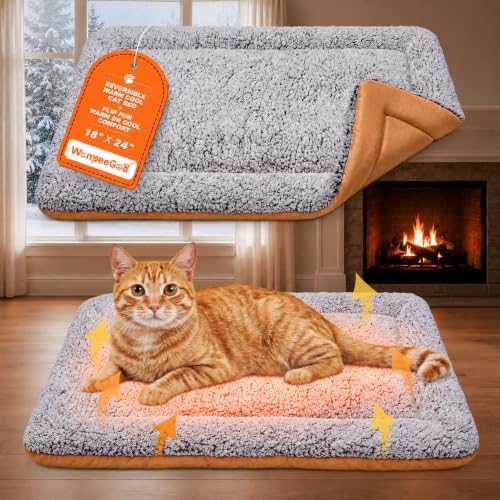 Self Warming Cat Bed, Reversible Cooling Mat by WanpeeGoo