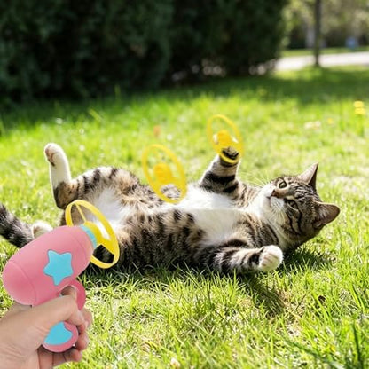 Andiker Cat Fetch Toy, Interactive Kitten Flying Disc Launcher Toy - Image 4