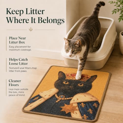 Art Sisal Cat Scratcher Mat, Cat Wall Scratchers - Image 3