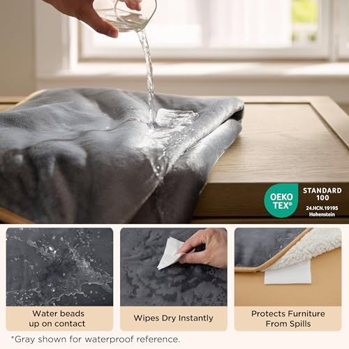Bedsure Waterproof Blanket for Bed Soft Sherpa Fleece Throw, Queen 90x86 - Image 2