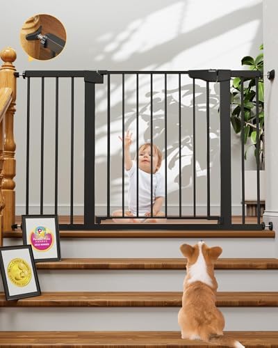 Cumbor 30-48 in Baby Gate for Stairs, Auto Close Dog Gate Indoor by Cumbor