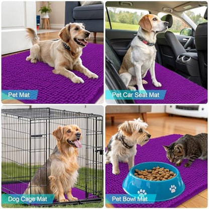 OLANLY Dog Door Mat for Muddy Paws 32x20, Super Absorbent Chenille Mud Mat - Image 7