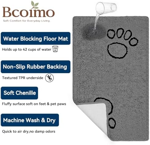 Bcoimo Quick Dry Chenille Doormat – Super Absorbent Non-Slip Entryway Rug - Image 4