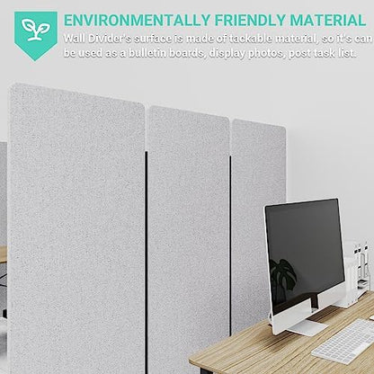 66in 3 Panel+3 Panel Soundproof Room Divider, Acoustic Office Divider - Image 6