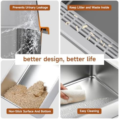XL Stainless Steel Cat Litter Box - Image 5