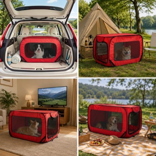 Portable Dog Crate 36" Collapsible Pop Up Dog Crate - Image 7