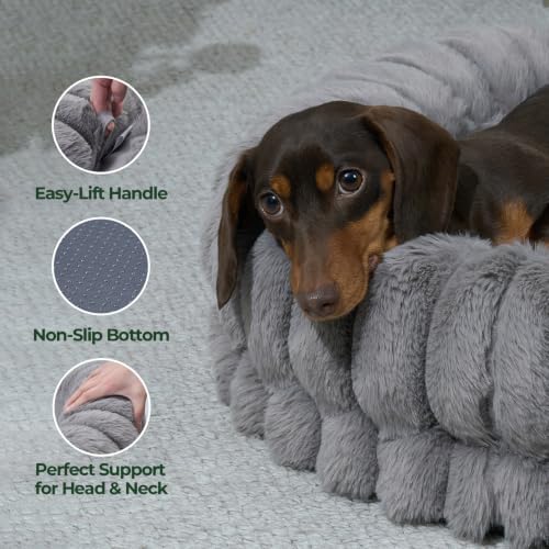BALANCE Luxury Donut Dog Bed, 30 Inches Round Dog Bed Medium Size Dogs Washable - Image 6