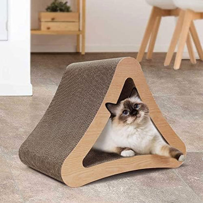 FluffyDream 3-Sided Triangle Cat Scratching Post Scratcher Cardboard, Recycle - Image 5