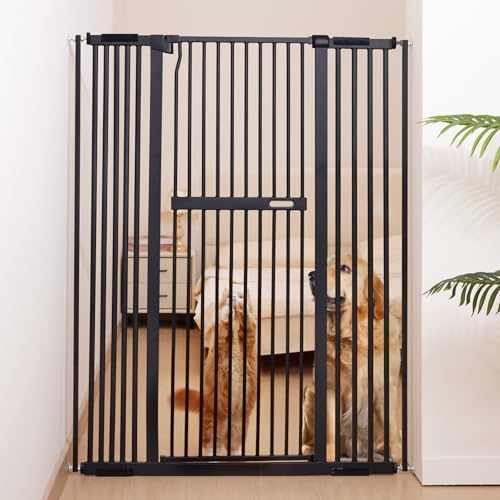 No Pawblems 55.1" Extra Tall Pet Gate, 29.9"-44.4" Wide Cat/Dog Gate by NoPawblems