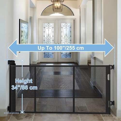 Retractable Baby Gates for Stairs& Doorways, Extends to 100" - Image 2