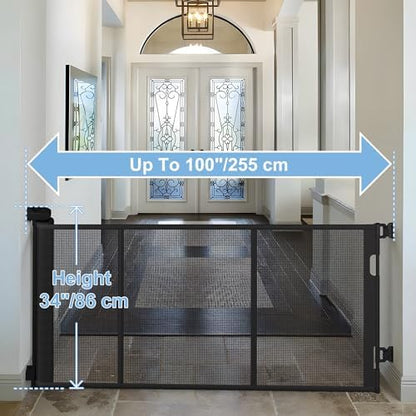 Retractable Baby Gates for Stairs& Doorways, Extends to 100" - Image 2