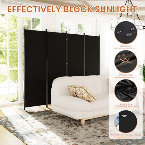 SUNALLY Room Divider Privacy Screens, 8 Panel Divider - Image 3