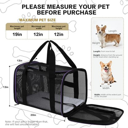 Cat Carrier, Soft-Sided Pet Carrier Bag, Breathable Mesh - Image 2