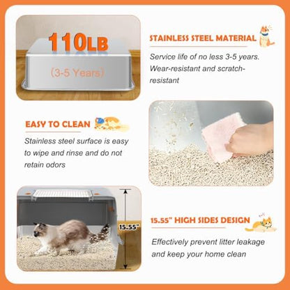 Vivifying Stainless Steel Litter Box - Image 5