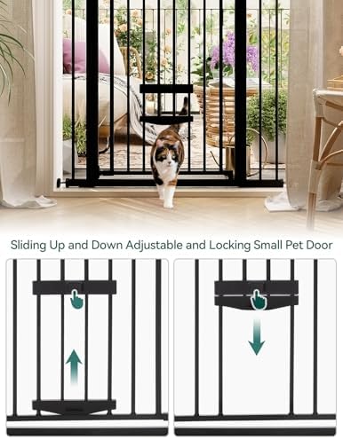 Babelio 36" Tall Dog Gate with Cat Door, CatPrivilege II - Image 4