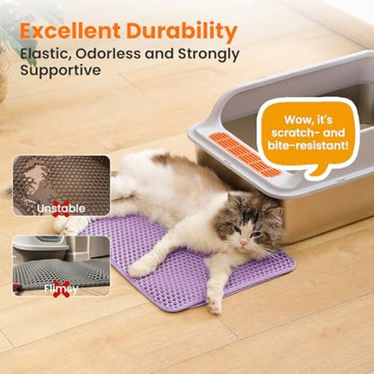 Small Cat Litter Mat, Double Layer Honeycomb Litter Box Mat - Image 6