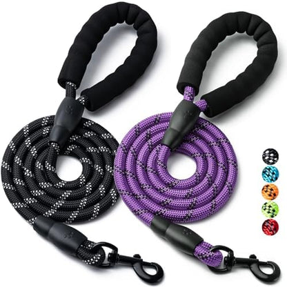 2 Pack Dog Leash, Heavy Duty Nylon Rope Pet Leashes by BOOMIBOO
