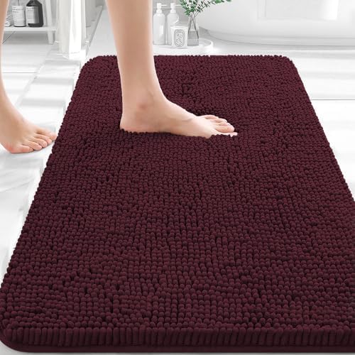 OLANLY Bathroom Rugs 36x24, Extra Soft Absorbent Chenille Bath Rugs by OLANLY