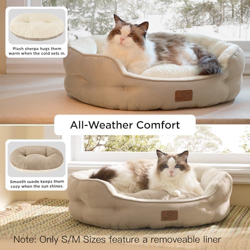Bedsure Small Dog Bed Washable, Round Cat Beds - Image 2