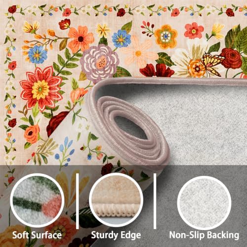Beige Washable 2x3 Entry Rug, Small Rugs - Image 2