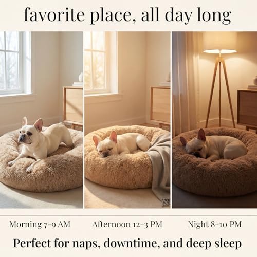 nononfish Plush Dog Bed for Small Dogs, Soft Cozy Calming Pet Bed - Image 6