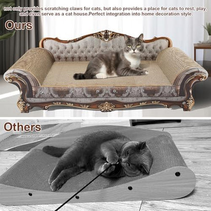 COOZMENT Sofa Shaped Scratching Couch, Thick Scratching Cardboard, Lounge Bed - Image 5