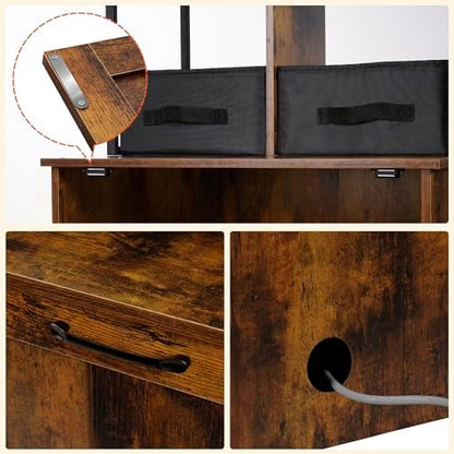 DWANTON Cat Litter Box Enclosure, 2 Storage Shelves and 2 Drawers - Image 7