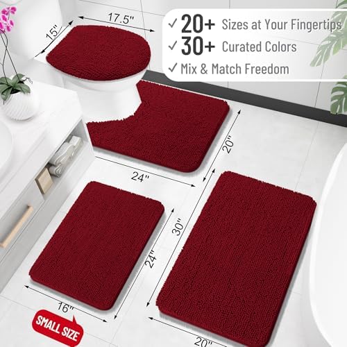OLANLY Small Bathroom Rugs 24x16, Extra Soft Absorbent Chenille Bath Rugs - Image 2