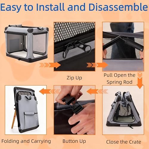 Simple Deluxe Collapsible 24 Inch Dog Crate - Image 6