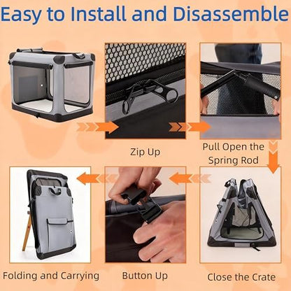 Simple Deluxe Collapsible 24 Inch Dog Crate - Image 6