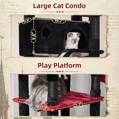 Gitelsnour Tall Cat Tree Tower for for Multiple Cats, Large Condo - Image 4