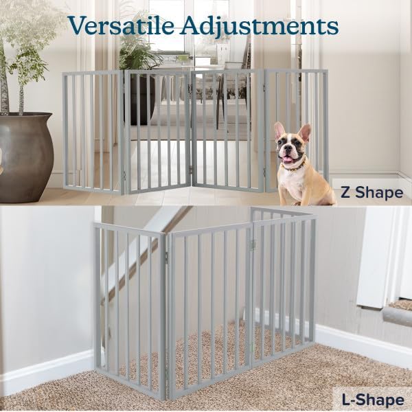 PETMAKER Pet Gate, 4 Panel Freestanding Dog Gate Indoor, 73” x 24” - Image 6