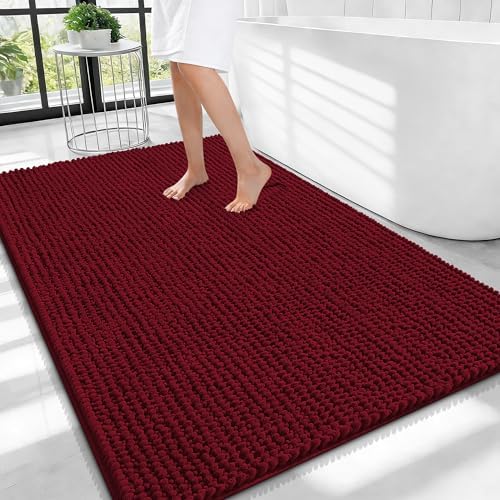 OLANLY Thick Chenille Large Bathroom Rugs Mats 40x32 by OLANLY