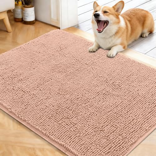 OLANLY Dog Door Mat for Muddy Paws 40x32, Super Absorbent Chenille Mud Mat by OLANLY
