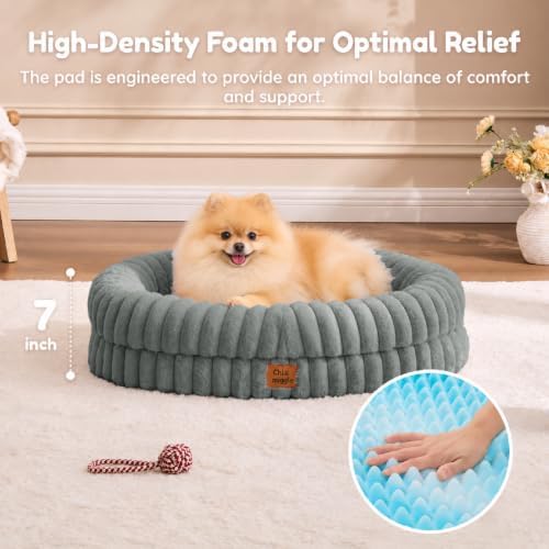 ChiXnuggle Orthopedic Dog Bed, Washable Cover, Faux Fur Bolster Pet Couch - Image 4