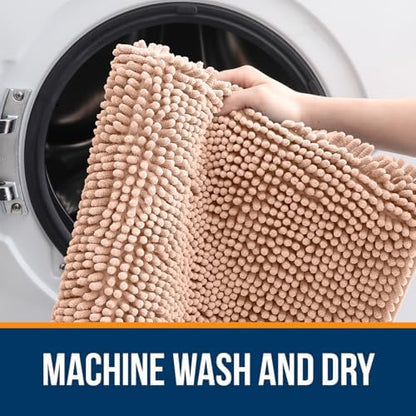 OLANLY Bathroom Runner Rugs 45x27, Extra Soft Absorbent Chenille Bath Rugs - Image 5