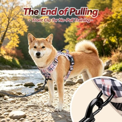 PoyPet Plaid Dog Harness Large, No Pull Vest - Image 3