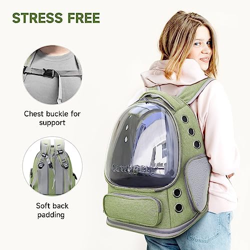 Cawypety Cat Backpack Carrier, Breathable Cat Carrier Large Space Bubble Pet - Image 5