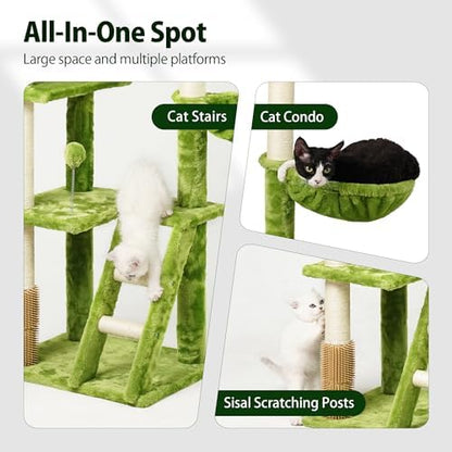 Meecal 65in Tall Cat Tree with Leaves - Image 5
