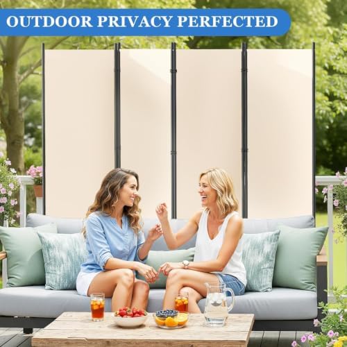 SUNALLY Room Divider Privacy Screens, 4 Panels Dividers - Image 6