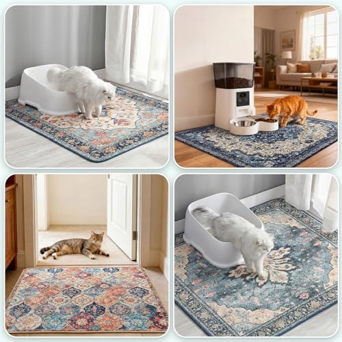 Hompet Cat Litter Mat 4 Pack, 18x28 Machine Washable Trapping Mats - Image 4