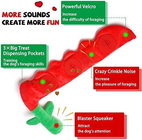 lilfrd Rose Valentines Day Dog Toy, Squeaky Crinkle Puzzle Gift - Image 5