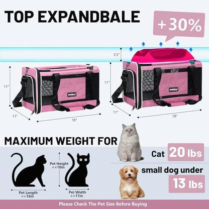 Top-Expandable Cat Carrier 18x11x11, United Delta American Airline Approved - Image 2