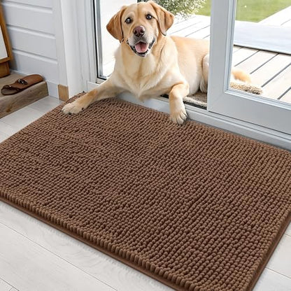 OLANLY Dog Door Mat for Muddy Paws 35x24, Super Absorbent Chenille Mud Mat by OLANLY