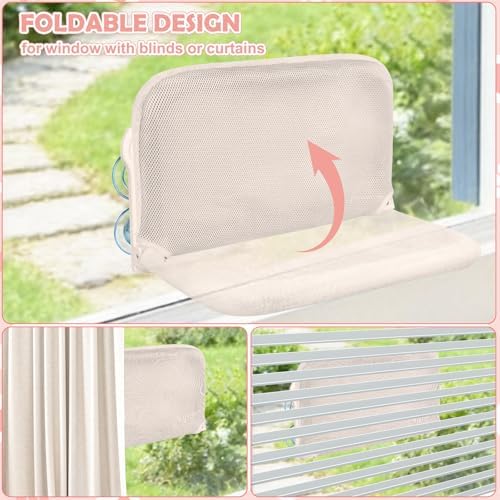 2 Pack Cat Window Perch, Cat Window Hammock Cordless Foldable Window Bed - Image 5