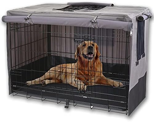 Rachmi 48" 600D Canvas Privacy Dog Crate Cover, Water Resistant Windproof by Rachmi