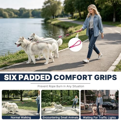 Pieviev Double Dog Leash for 2 Medium&Large Dogs, Longer Coupler, No Tangle - Image 6