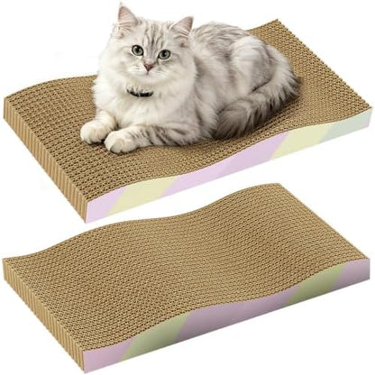 Cat Scratching Board 2-Pack, Reversible Cat Scratcher Pad by KISENG