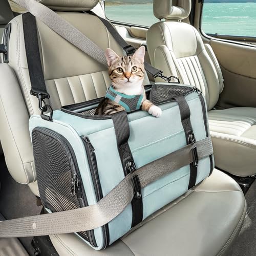 PETSFIT Cat Carrier Soft with Patented Safety Buckles, Safe by Petsfit