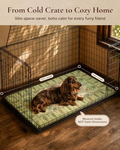Exsnugy Dog Crate Pad, Boho Washable Dog Bed Mats - Image 5
